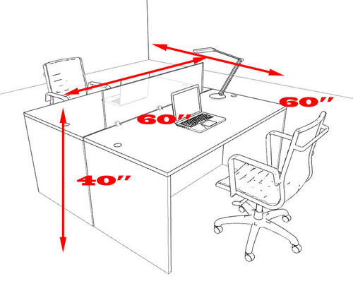 Two Person Modern Divider Office Workstation Desk Set, #OT-SUL-FPO49