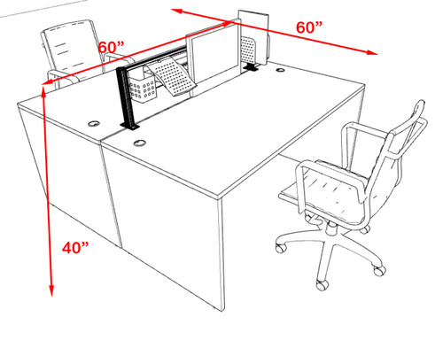 Two Person Modern Divider Office Workstation Desk Set, #OT-SUL-FPW49