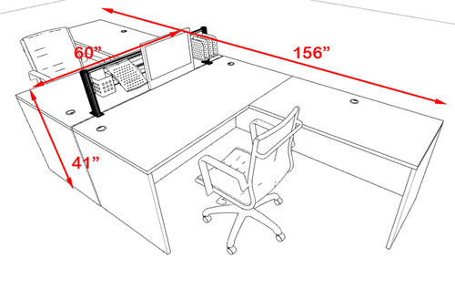 Two Person Modern Divider Office Workstation Desk Set, #OT-SUL-FPW55