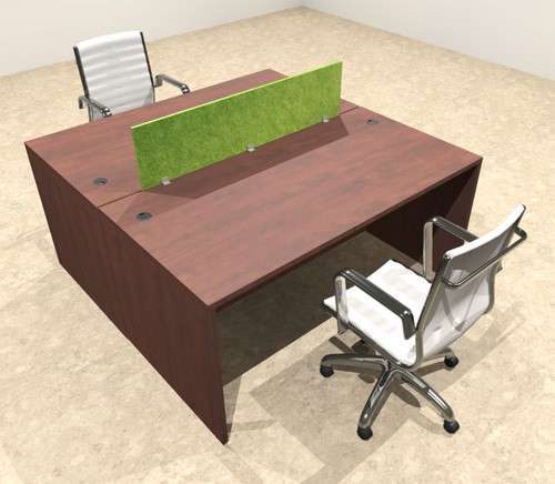 Two Person Modern Accoustic Divider Office Workstation Desk Set, #OT-SUL-FPRA2