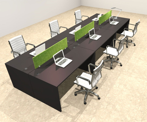 Six Person Modern Accoustic Divider Office Workstation Desk Set, #OT-SUL-FPRA12