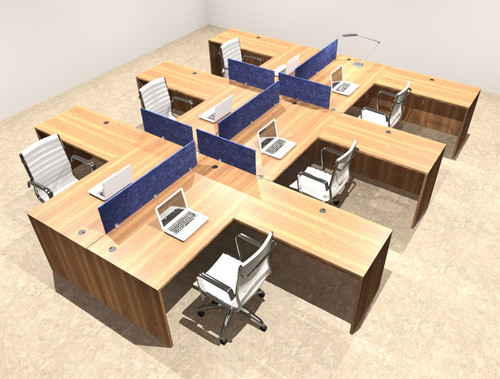 Six Person Modern Accoustic Divider Office Workstation Desk Set, #OT-SUL-FPRB33