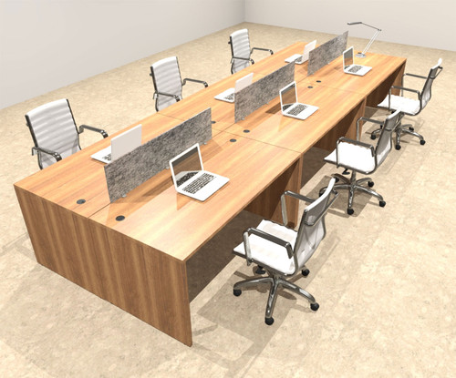 Six Person Modern Accoustic Divider Office Workstation Desk Set, #OT-SUL-FPRG9