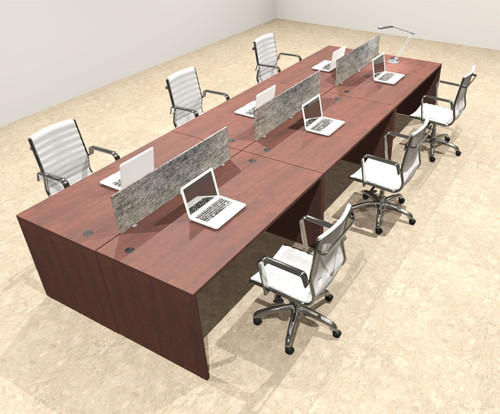 Six Person Modern Accoustic Divider Office Workstation Desk Set, #OT-SUL-FPRG10