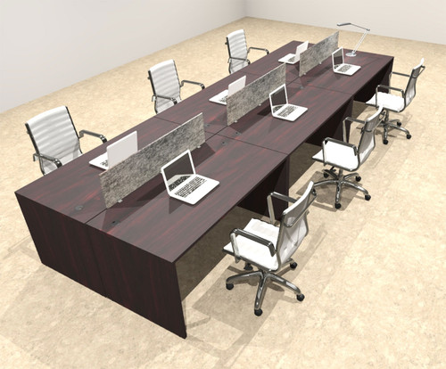Six Person Modern Accoustic Divider Office Workstation Desk Set, #OT-SUL-FPRG11