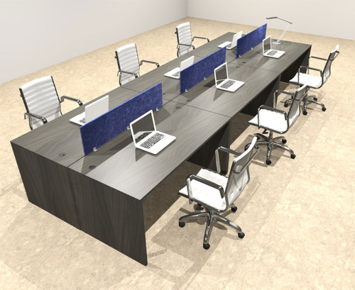 Six Person Modern Accoustic Divider Office Workstation Desk Set, #OT-SUL-FPRB51