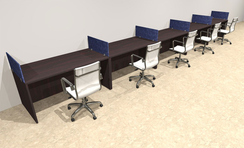 Five Person Modern Accoustic Divider Office Workstation Desk Set, #OT-SUL-SPRB15
