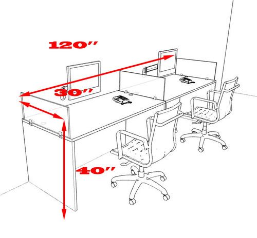 Two Person Modern Accoustic Divider Office Workstation Desk Set, #OT-SUL-SPRB22