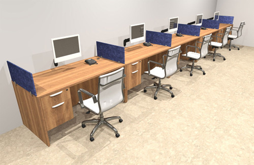 Five Person Modern Accoustic Divider Office Workstation Desk Set, #OT-SUL-SPRB33