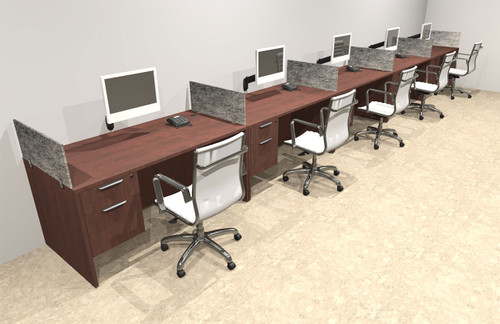 Five Person Modern Accoustic Divider Office Workstation Desk Set, #OT-SUL-SPRG34