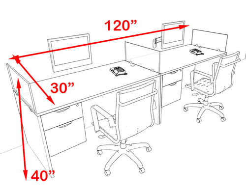 Two Person Modern Accoustic Divider Office Workstation Desk Set, #OT-SUL-SPRA70