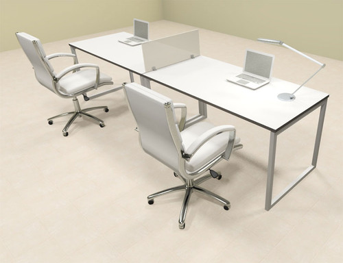 Two Person Modern Acrylic Divider Office Workstation, #AL-OPN-SP1