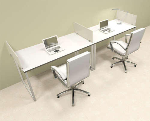 Two Person Modern Acrylic Divider Office Workstation, #AL-OPN-SP13
