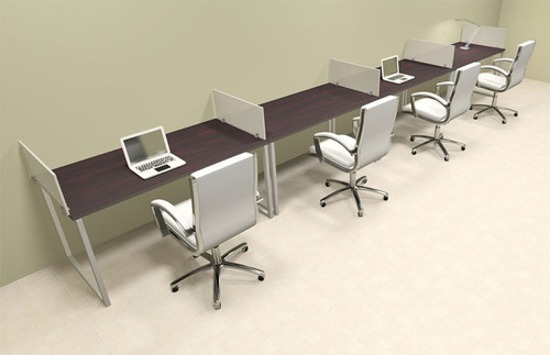 Four Person Modern Acrylic Divider Office Workstation, #AL-OPN-SP35