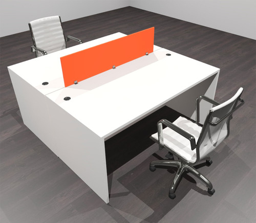 Two Person Modern Acrylic Divider Office Workstation Desk Set, #OF-CPN-FPO1