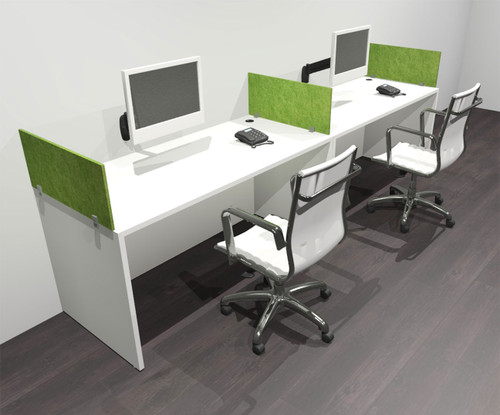 Two Person Modern Accoustic Divider Office Workstation Desk Set, #OF-CPN-SPRA1