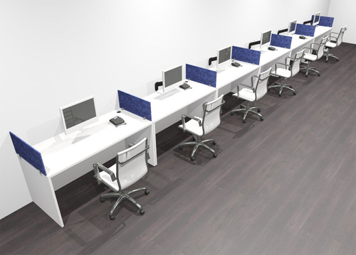 Six Person Modern Accoustic Divider Office Workstation Desk Set, #OF-CPN-SPRB17
