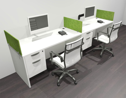 Two Person Modern Accoustic Divider Office Workstation Desk Set, #OF-CPN-SPRA21