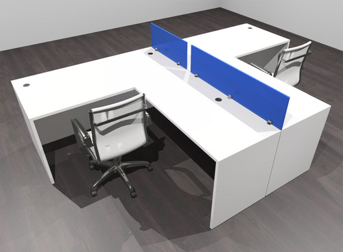 Two Person Modern Acrylic Divider Office Workstation Desk Set, #OF-CPN-SPB41