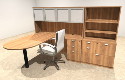 6pc L Shape Modern Executive Office Desk, #OT-SUL-L45