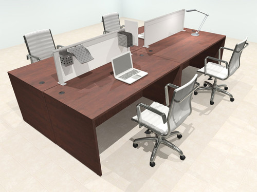 Four Person Modern Aluminum Organizer Divider Office Workstation Desk Set, #OT-SUL-FPS6