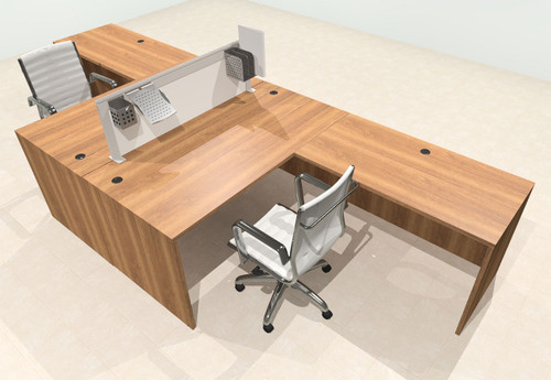 Two Person L Shape Modern Aluminum Organizer Divider Office Workstation Desk Set, #OT-SUL-FPS25