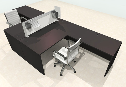 Two Person L Shape Modern Aluminum Organizer Divider Office Workstation Desk Set, #OT-SUL-FPS28