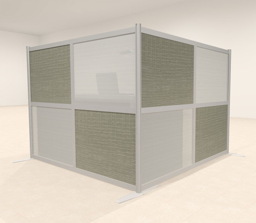 One L Shaped Loft Modern Office Home Aluminum Frame Partition / Divider / Sneeze Guard, #UT-ALU-P26-C