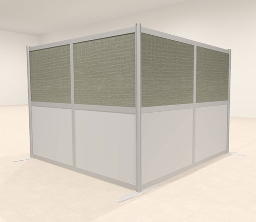 One L Shaped Loft Modern Office Home Aluminum Frame Partition / Divider / Sneeze Guard, #UT-ALU-P29-B