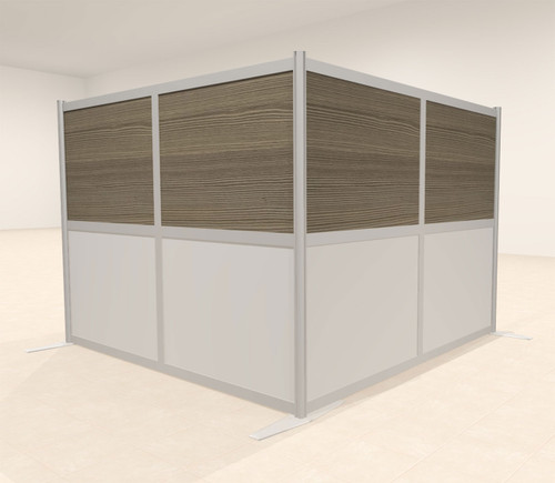 One L Shaped Loft Modern Office Home Aluminum Frame Partition / Divider / Sneeze Guard, #UT-ALU-P30-B