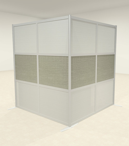 One L Shaped Loft Modern Office Home Aluminum Frame Partition / Divider / Sneeze Guard, #UT-ALU-P38-B