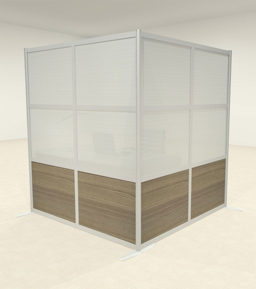One L Shaped Loft Modern Office Home Aluminum Frame Partition / Divider / Sneeze Guard, #UT-ALU-P39-A