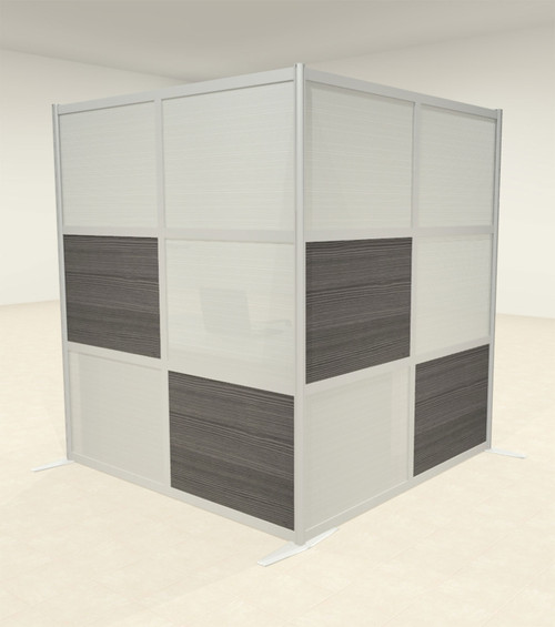 One L Shaped Loft Modern Office Home Aluminum Frame Partition / Divider / Sneeze Guard, #UT-ALU-P40-C