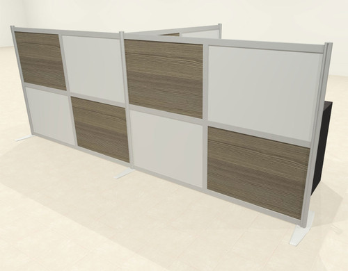 One T Shaped Loft Modern Office Home Aluminum Frame Partition / Divider / Sneeze Guard, #UT-ALU-P54-C
