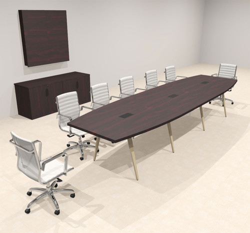 Modern Boat shaped 14' Feet Conference Table, #OF-CON-CW26