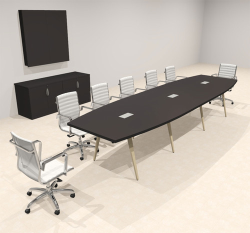 Modern Boat shaped 14' Feet Conference Table, #OF-CON-CW27