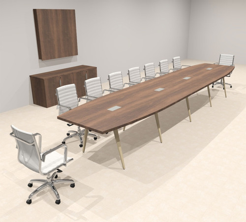 Modern Boat shaped 18' Feet Conference Table, #OF-CON-CW38