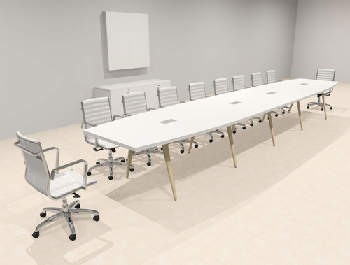 Modern Boat shaped 20' Feet Conference Table, #OF-CON-CW43