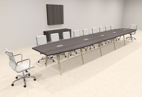 Modern Boat shaped 22' Feet Conference Table, #OF-CON-CW56