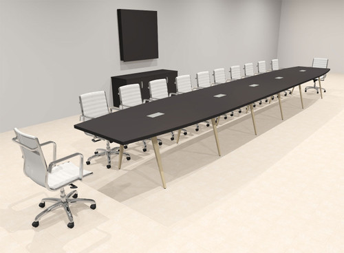 Modern Boat shaped 24' Feet Conference Table, #OF-CON-CW62