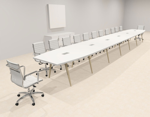Modern Boat shaped 26' Feet Conference Table, #OF-CON-CW64