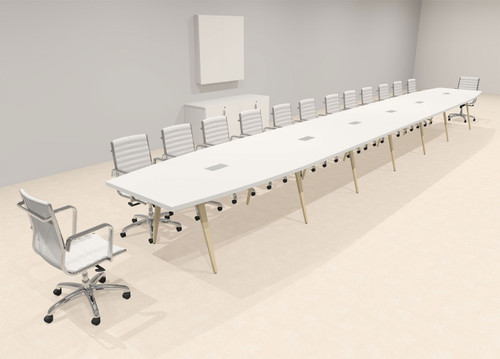 Modern Boat shaped 28' Feet Conference Table, #OF-CON-CW71