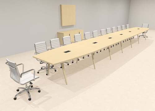 Modern Boat shaped 28' Feet Conference Table, #OF-CON-CW72