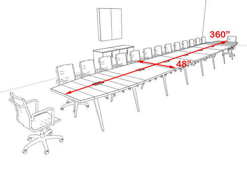 Modern Boat shaped 30' Feet Conference Table, #OF-CON-CW84