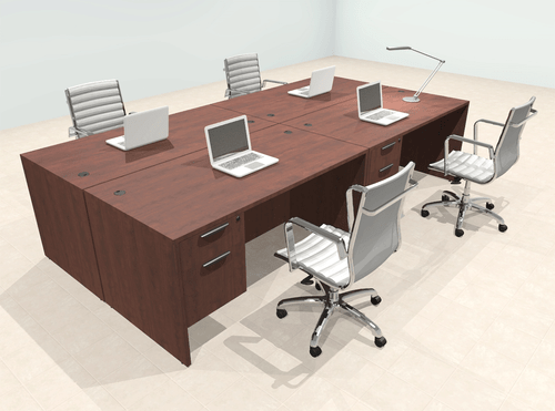 Four Person Modern Office Workstation Desk Set, #OT-SUL-FPN18