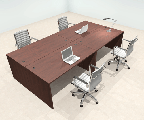 Four Person Modern Office Workstation Desk Set, #OT-SUL-FPN6