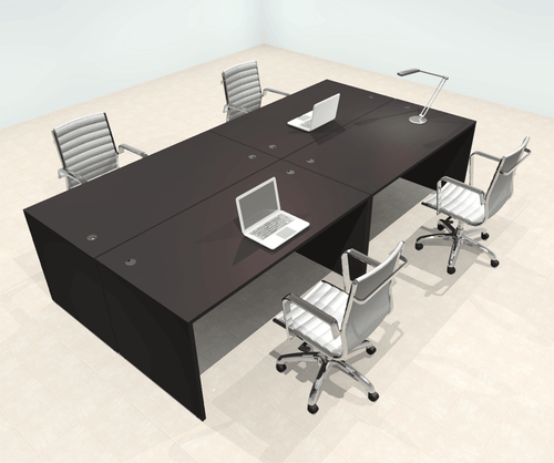 Four Person Modern Office Workstation Desk Set, #OT-SUL-FPN8