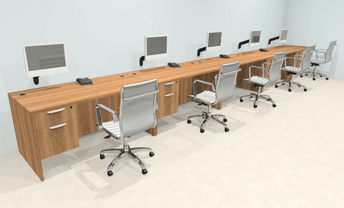 Five Person Modern Office Workstation Desk Set, #OT-SUL-SPN33