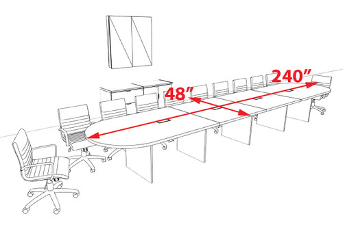Modern Racetrack 20' Feet Conference Table, #OF-CON-CR44