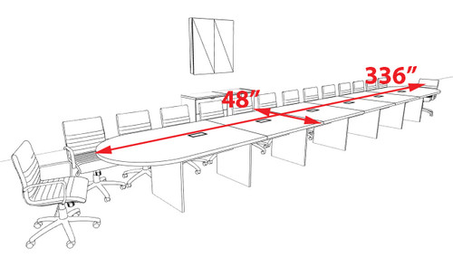 Modern Racetrack 28' Feet Conference Table, #OF-CON-CR79